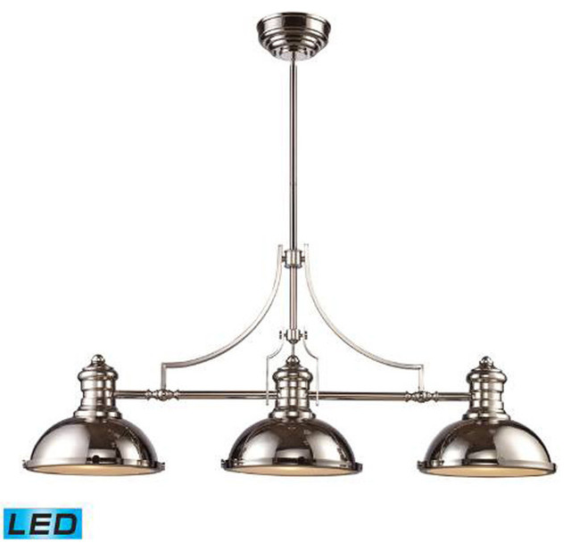 Landmark Lighting Chadwick 661253LED 3Light Billiard/Island Light in Satin Ni Contemporary