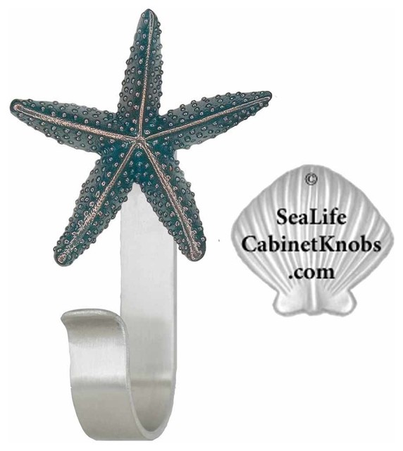 Nautical Towel Hooks Beach Style orlando by Sea Life Knobs by Peter Costello