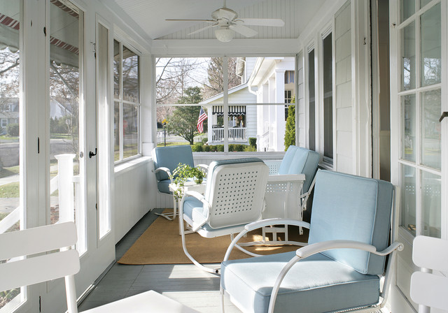 SCREENED -IN PORCH - Beach Style - Porch - newark - by ...