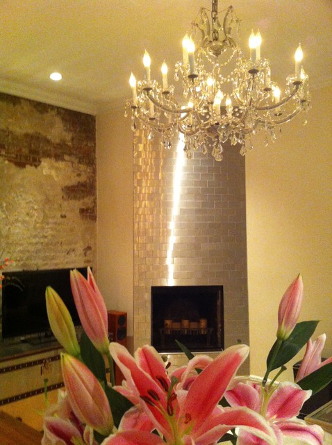 Stainless Steel Fireplace Surround Tile