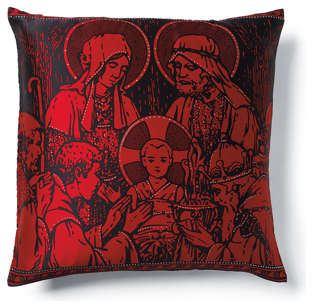 Manger Scene Throw Pillow - Christmas Decorations - Traditional - Holiday Decorations - by FRONTGATE