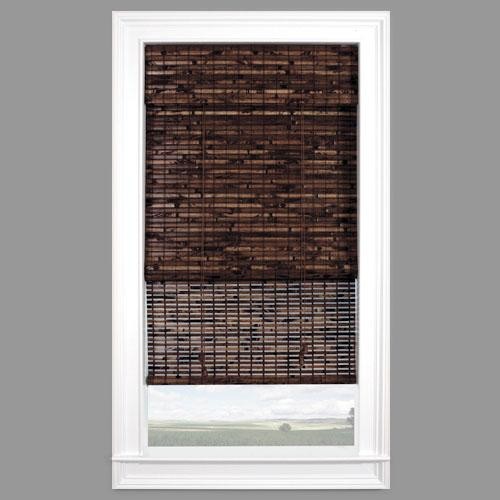 Blinds.com Brand Premium Woven Wood Shades with optional blackout liner. tropical-window