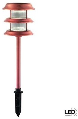 Hampton Bay Outdoor Lighting. Ground-Stake Outdoor Copper 3-Tier Solar LED Light - Contemporary ...