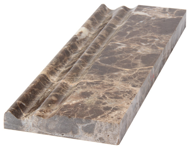 Dark Emperador Polished Marble 5x12 Base Moulding Contemporary