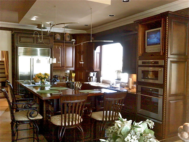 Cherry Wood Stained Kitchen traditional kitchen