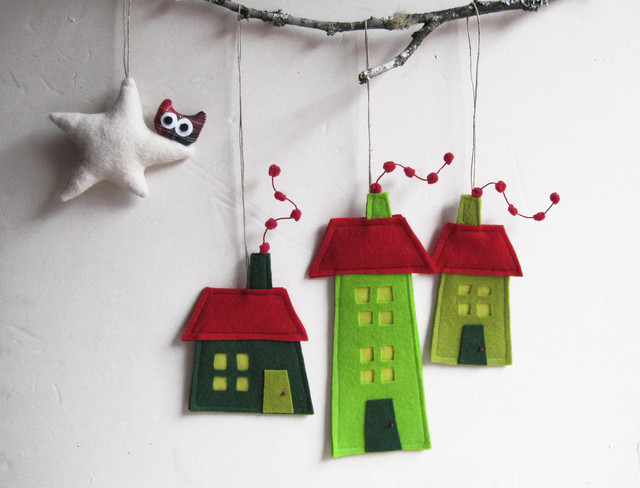felt christmas house ornament by intres contemporary felt christmas house ornament by intres contemporary