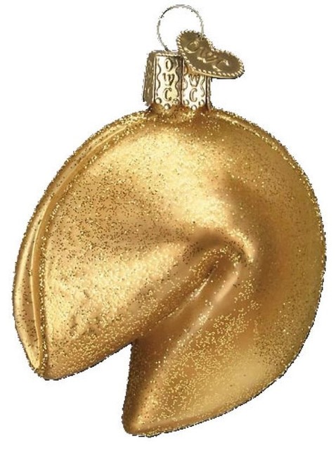 fortune cookie takeout blown glass christmas ornament fortune cookie takeout blown glass christmas ornament