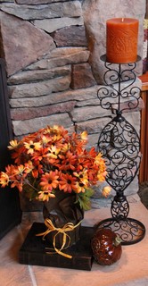 lovely blooms represent the beautiful and soulful colors of the season autumn flowers paired with a pumpkin spicd candle