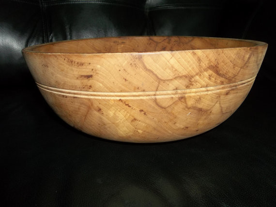 Bowl Contemporary Wood Vintage Treasure utensils by  Handmade Linen   serving Antique italian