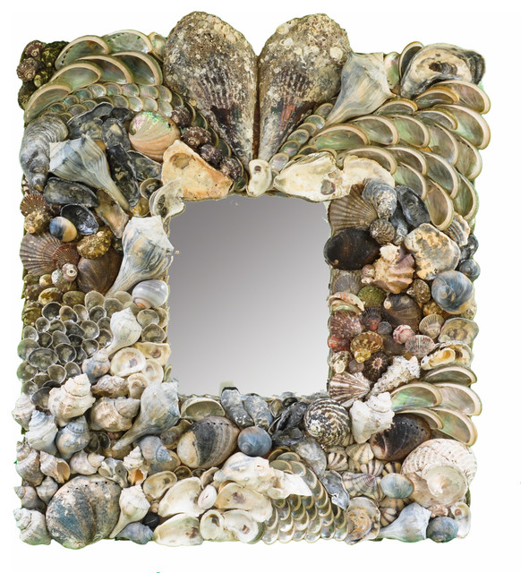 Large Pen Abalone SeaShell Mirror. Only one. Beach Style Wall