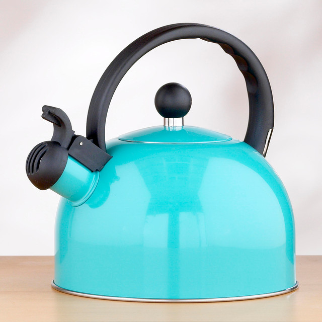 Enamel Teakettle, Aqua Contemporary Kettles by Cost Plus World Market