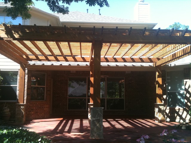 Backyard Cedar Pergola - Traditional - Deck - houston - by Western 
