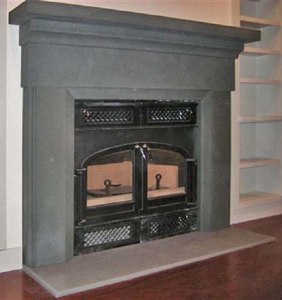 New York Blue Stone, custom milled Fireplace Traditional Indoor