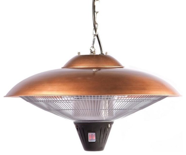 Hanging Copper Halogen Patio Heater Contemporary Outdoor Hanging