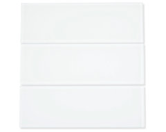 White 4" x 12" Glass Subway Tile modern tile