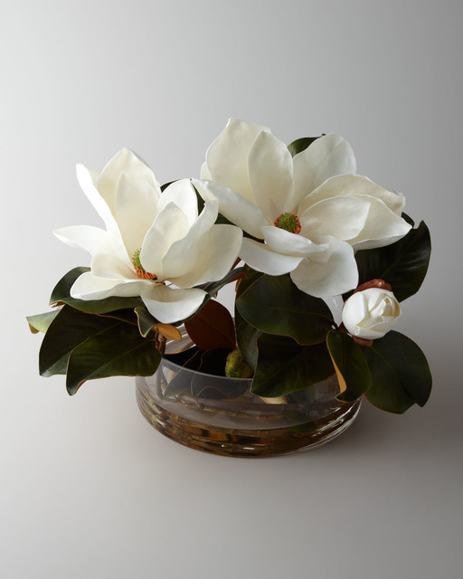 "Magnolia Grandflora" Faux Arrangement - Artificial Flower Arrangements