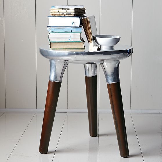 Aluminum Wood Side Table Eclectic Side Tables And End Tables by