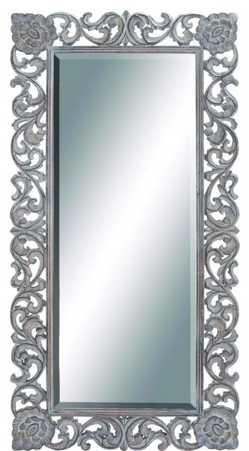 Amguri Elegant and Unique Wood Carved Mirror modern-mirrors