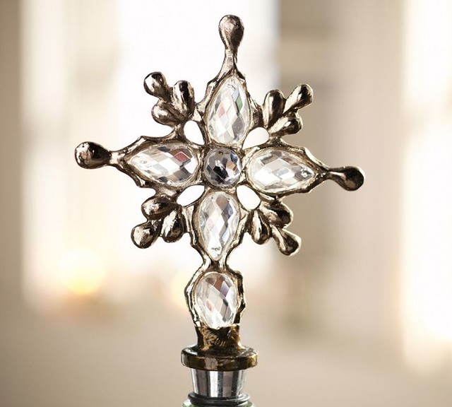 Crystal Snowflake Bottle Stopper - Contemporary - Wine Aerators And