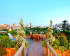 NYC Roof Garden Design traditional deck