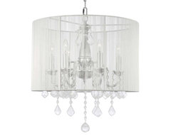 Crystal chandelier with Large White Shade traditional-chandeliers