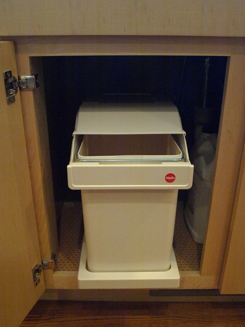 Hafele Covered Garbage Pullout modern-kitchen
