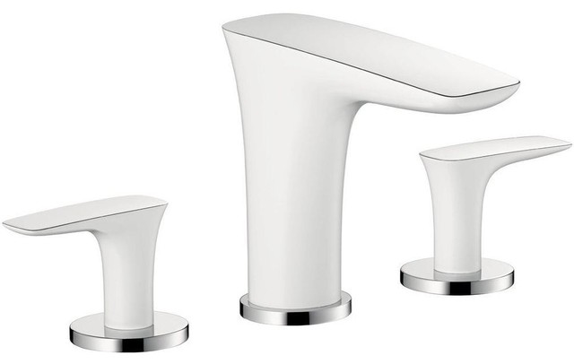 ... Lavatory Faucet, White and Chrome (15073401) contemporary-bathroom
