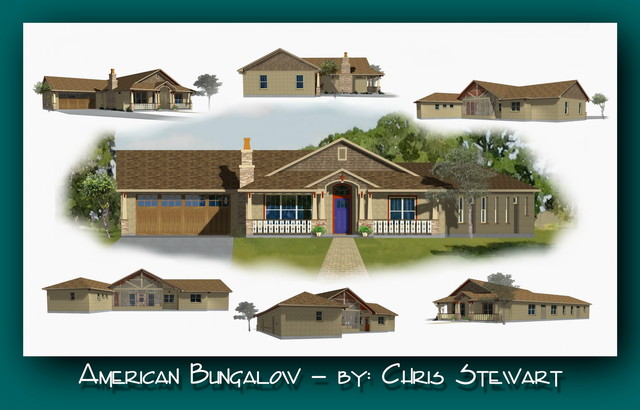 Cul-de-Sac Craftsman Bungalow traditional-exterior-elevation