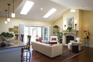 Great room with skylights.