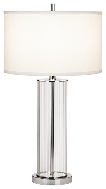 Contemporary Striated Glass Cylinder Table Lamp - contemporary ...