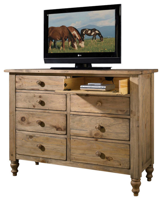 Kincaid Solid Wood Media Bureau in Vintage Pine Furniture