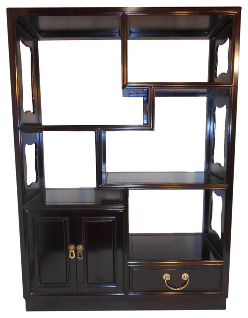 Asian Rosewood Step Curio Asian Bookcases by Oriental