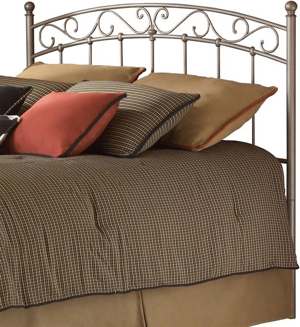 Arched Metal Headboard In New Brown Finish (Queen) Transitional