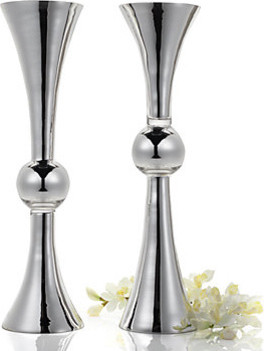 modern silver vases