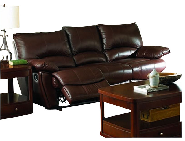 clifford leather double reclining sofa