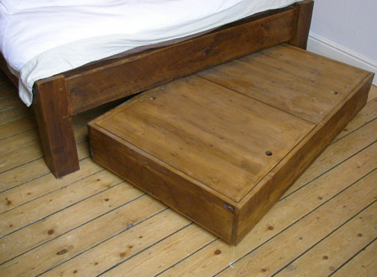 Chunky Reclaimed Wood Under Bed Storage - Traditional ...