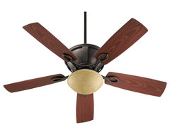 Arts and Crafts - Mission 52" Quorum Stanton Sienna Patio Ceiling Fan with traditional ceiling fans