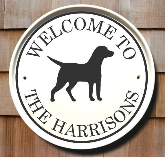 Labrador Retriever Dog Address Sign by Address Plaques Plus Contemporary Outdoor Decor by Etsy