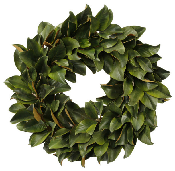 Magnolia Leaves Wreath 30 inch Contemporary Wreaths And Garlands