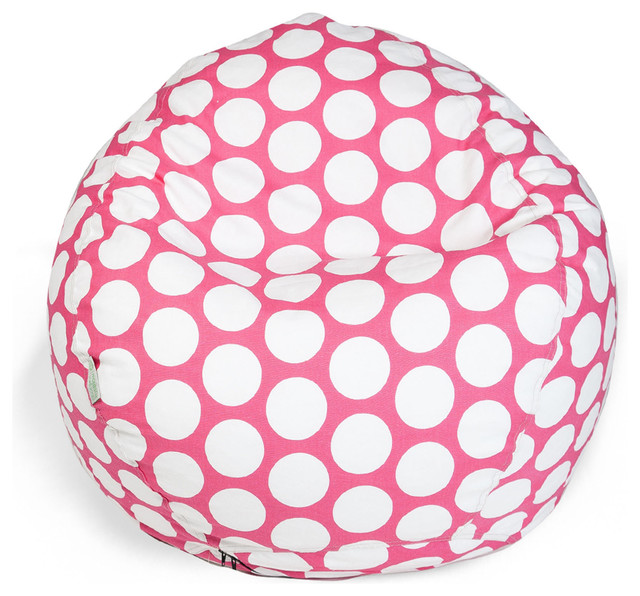 Indoor Hot Pink Large Polka Dot Small Bean Bag - Contemporary - Bean Bag Chairs - by Majestic ...