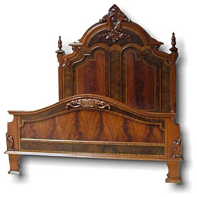 New King Bed Victorian Style Carved Double Victorian by EuroLuxHome
