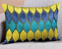 Cool Tones Geometric Toss Pillow eclectic pillows