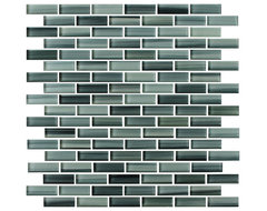 Surfz Up Hand-Painted Glass Mosaic Subway Tile contemporary tile