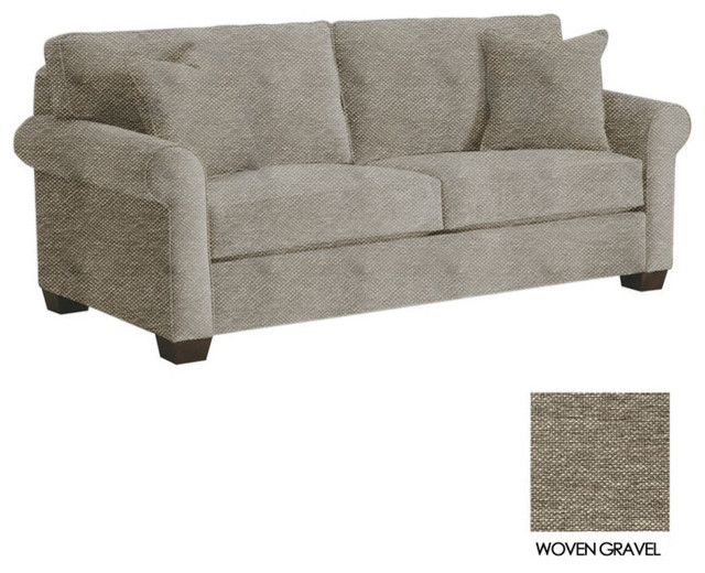 Lafayette Apartment Size Sofa, Woven Gravel, 76"w X 38"d X 32"h
