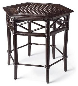 British Colonial Hexagonal Outdoor Side Table - Frontgate, Patio ...