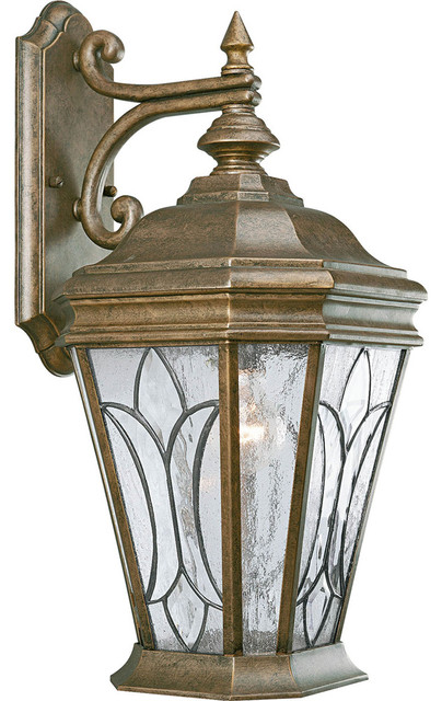 Progress Lighting P5660-86 1-Light Wall Lantern with Tiffany Style Art Glass transitional ...