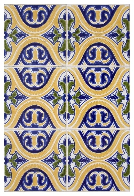 Colorful Pattern Tile Wallpaper - Mediterranean - Wallpaper - other