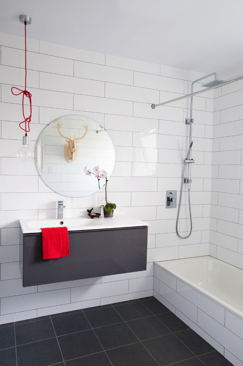 Black White And Red In The Bathroom Abode