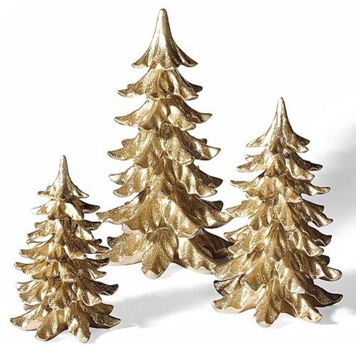 set of three gold glitter trees christmas decorations set of three gold glitter trees christmas decorations
