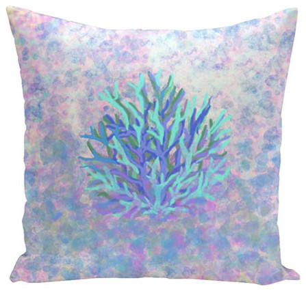 Coral Turquoise and Orange 16-Inch Cotton Decorative Pillow - Traditional - Bed Pillows - by ...